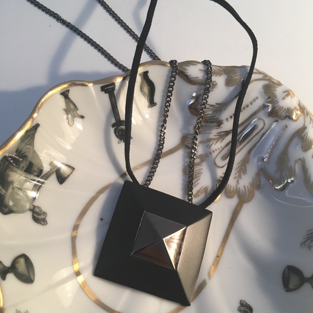 Vince Camuto Black stud detail necklace